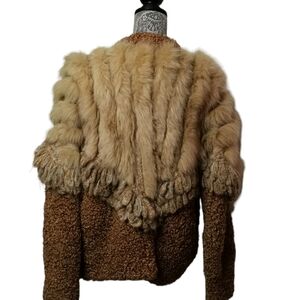 Designer Luxury wool handcrafted fur jacket